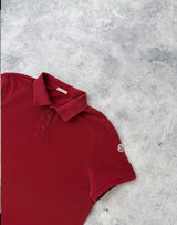 Moncler red polo shirt with arm logo