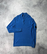 CP company blue knit 1/4 zip jumper