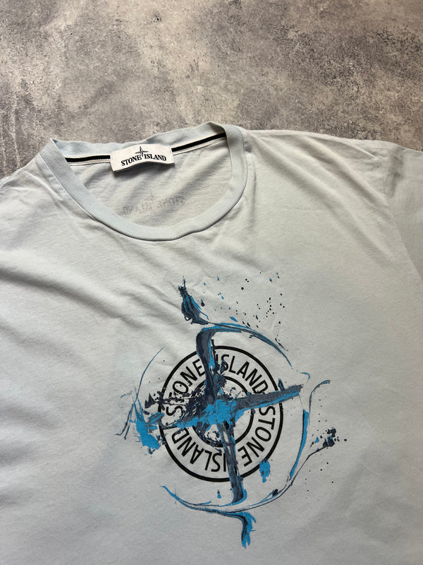 Stone island baby blue graphic tee