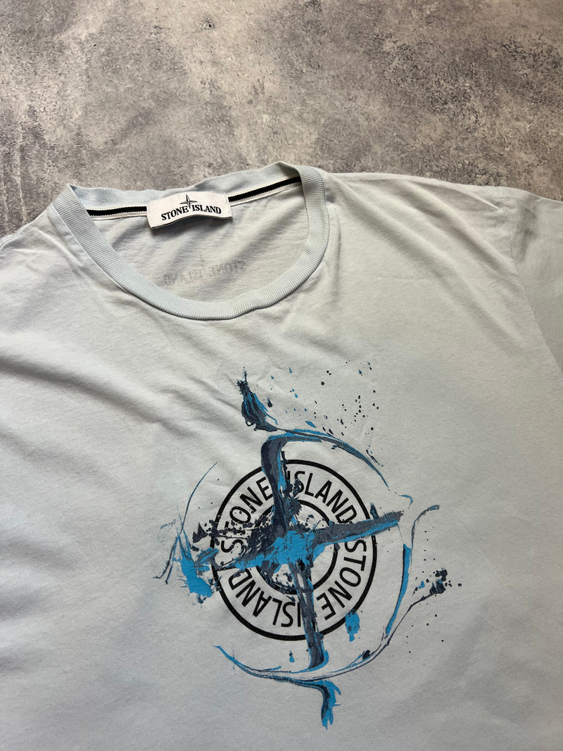 Stone island baby blue graphic tee