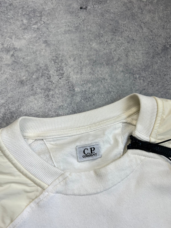 CP company white cotton & nylon jumper