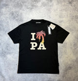 Palm angels black I love PA graphic tee