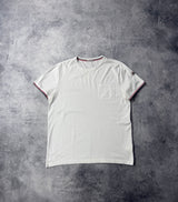 Moncler white arm logo tee