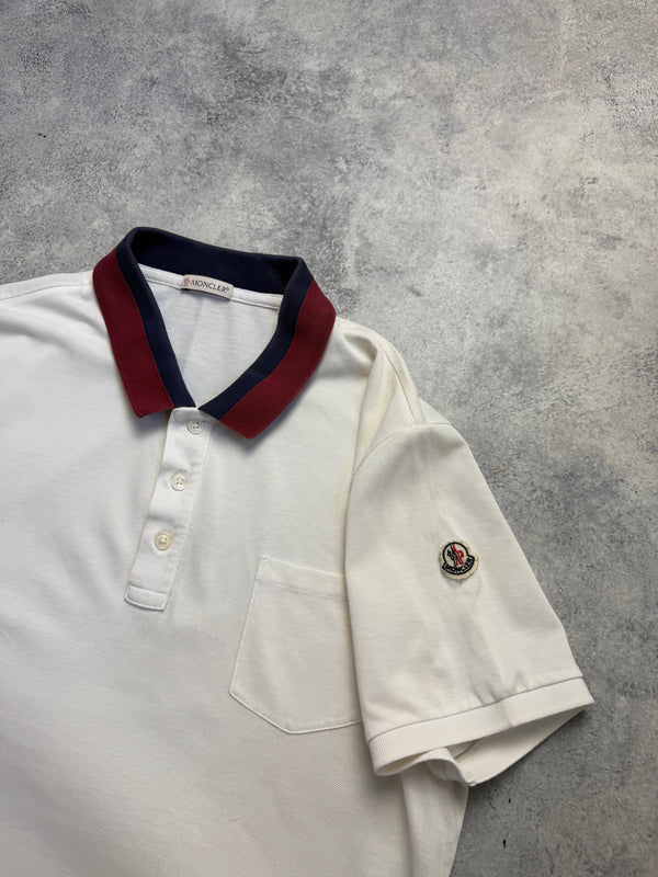 Moncler white polo shirt
