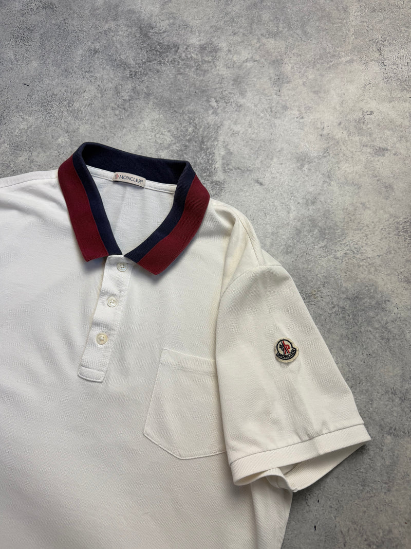 Moncler white polo shirt