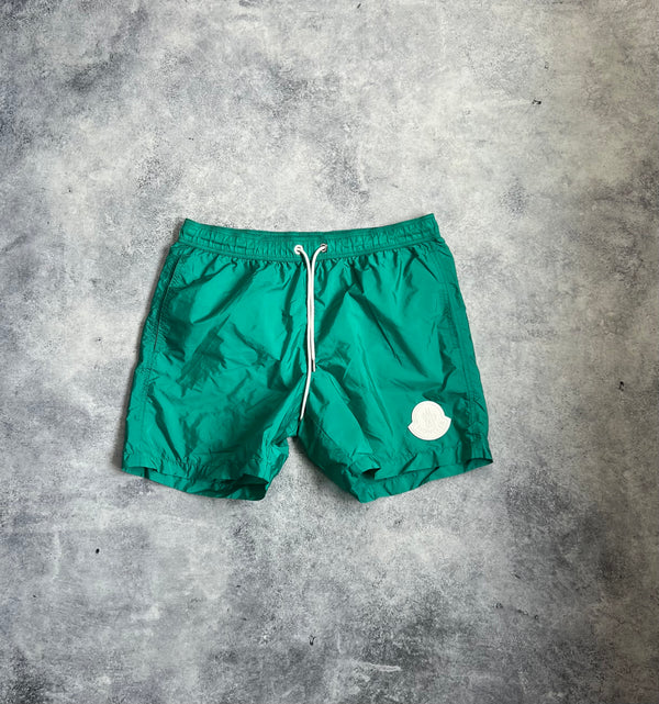 Moncler green swim shorts