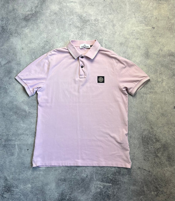 Stone island pink polo shirt