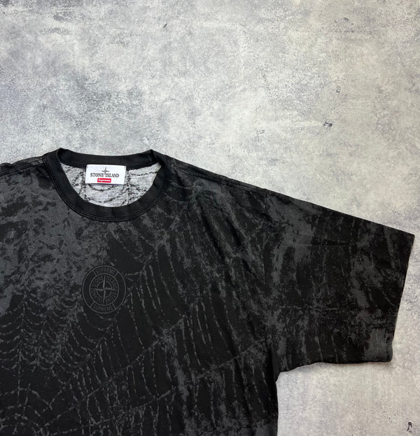 Stone island x supreme 2023 spiderweb tee