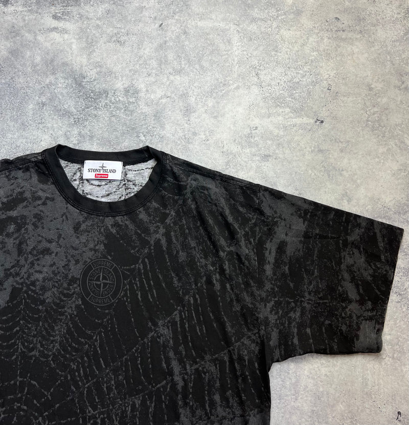 Stone island x supreme 2023 spiderweb tee