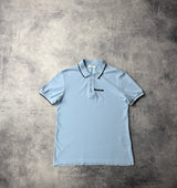 Prada light blue polo shirt black badge