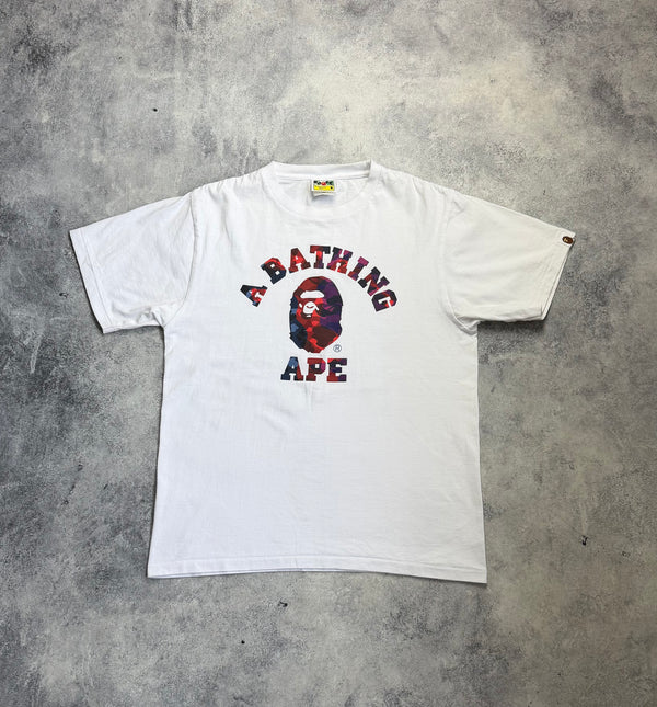 Bape multi camo college logo tee