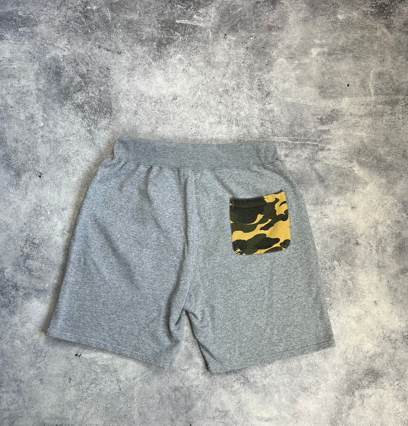 Bape grey shark cotton shorts