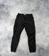 Stone island black cuffed cargo trousers