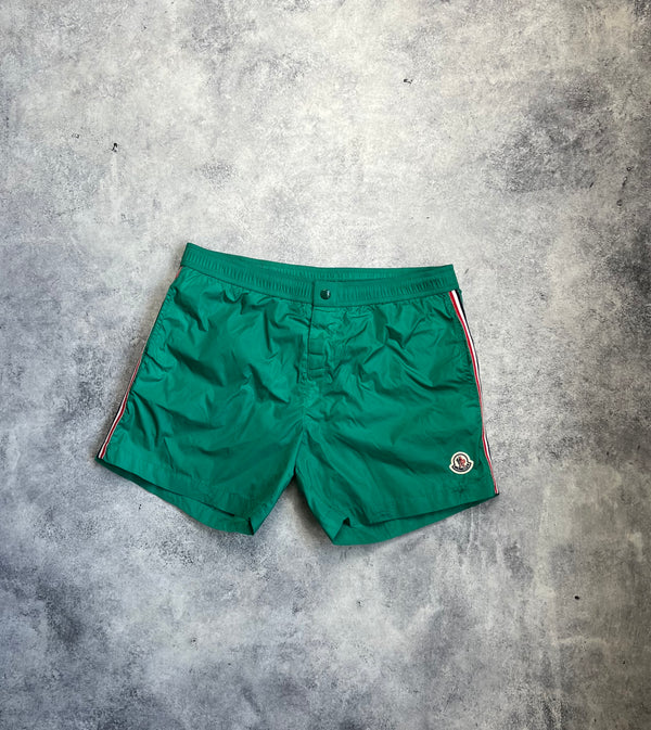 Moncler green swim shorts