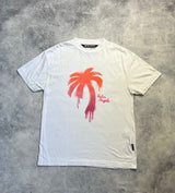 Palm angels white sprayed palm tee