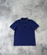 Prada dark blue polo shirt black badge