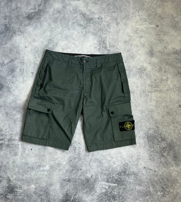 Stone island 2024 petrol green cargo shorts