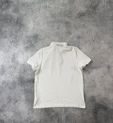 Moncler white double logo polo shirt