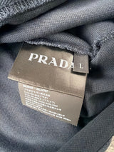 Prada navy polo shirt black badge