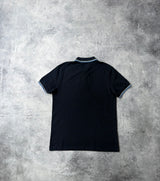 Prada navy polo shirt black badge