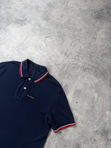 Prada navy polo shirt black badge
