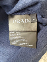 Prada navy polo shirt black badge