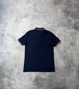Prada navy polo shirt black badge