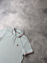 Moncler light blue polo shirt
