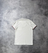 Moncler white arm logo tee with pocket
