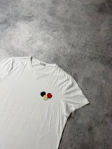 Moncler white tri logo tee