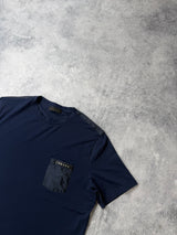 Prada navy nylon pocket tee
