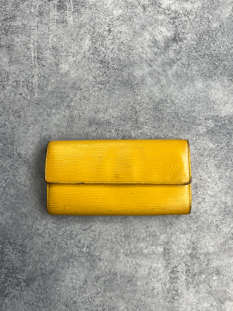 Louis Vuitton vintage yellow Epi leather purse
